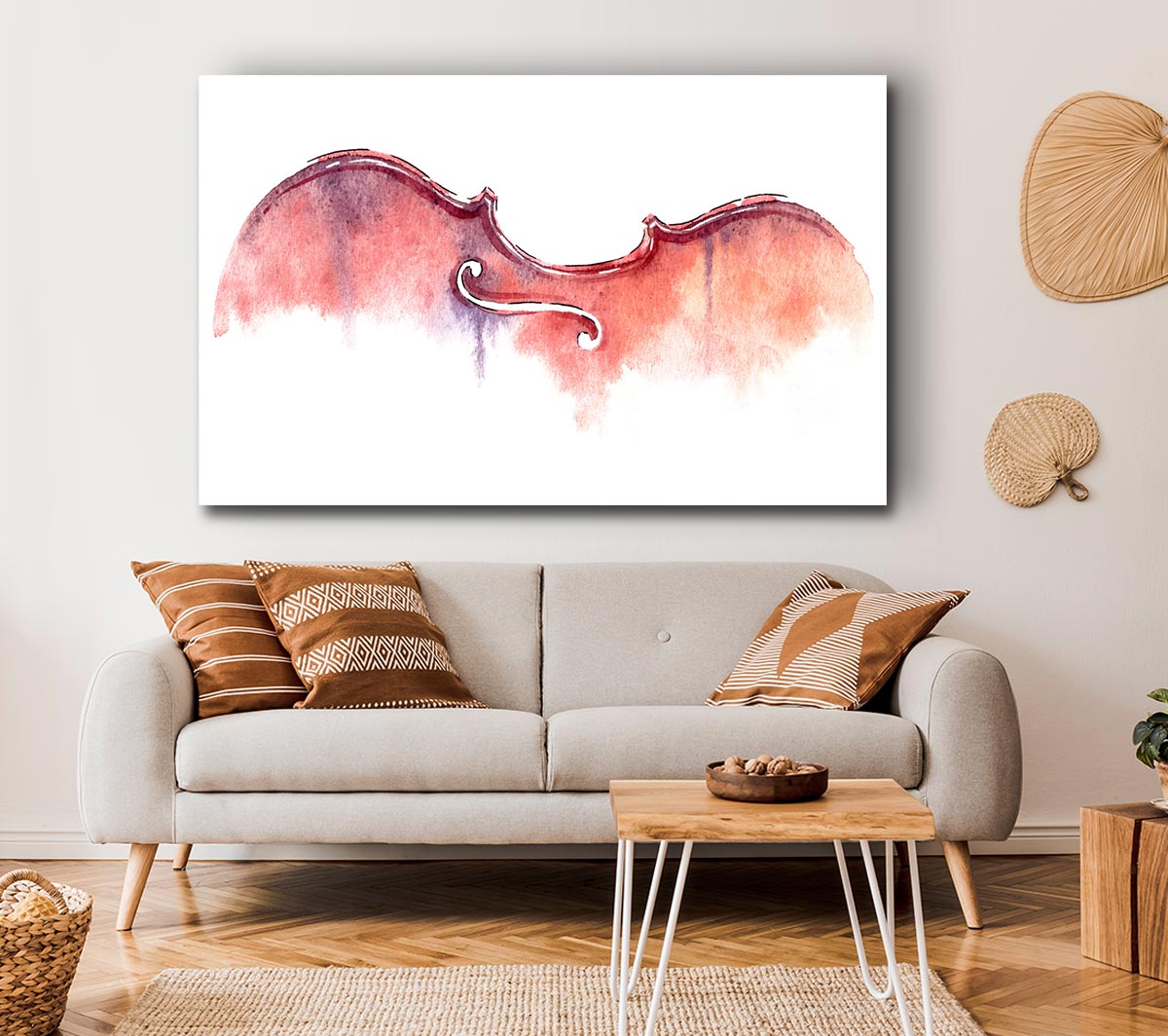 Violin Half Art Canvas Wall Art