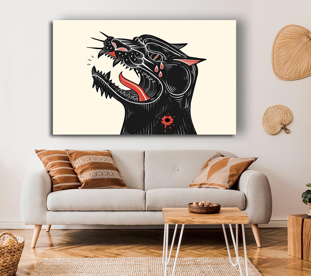 Tattoo Jaguar Canvas Wall Art