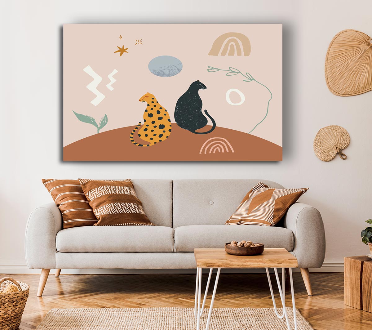 The Two Big Cats Canvas Wall Art