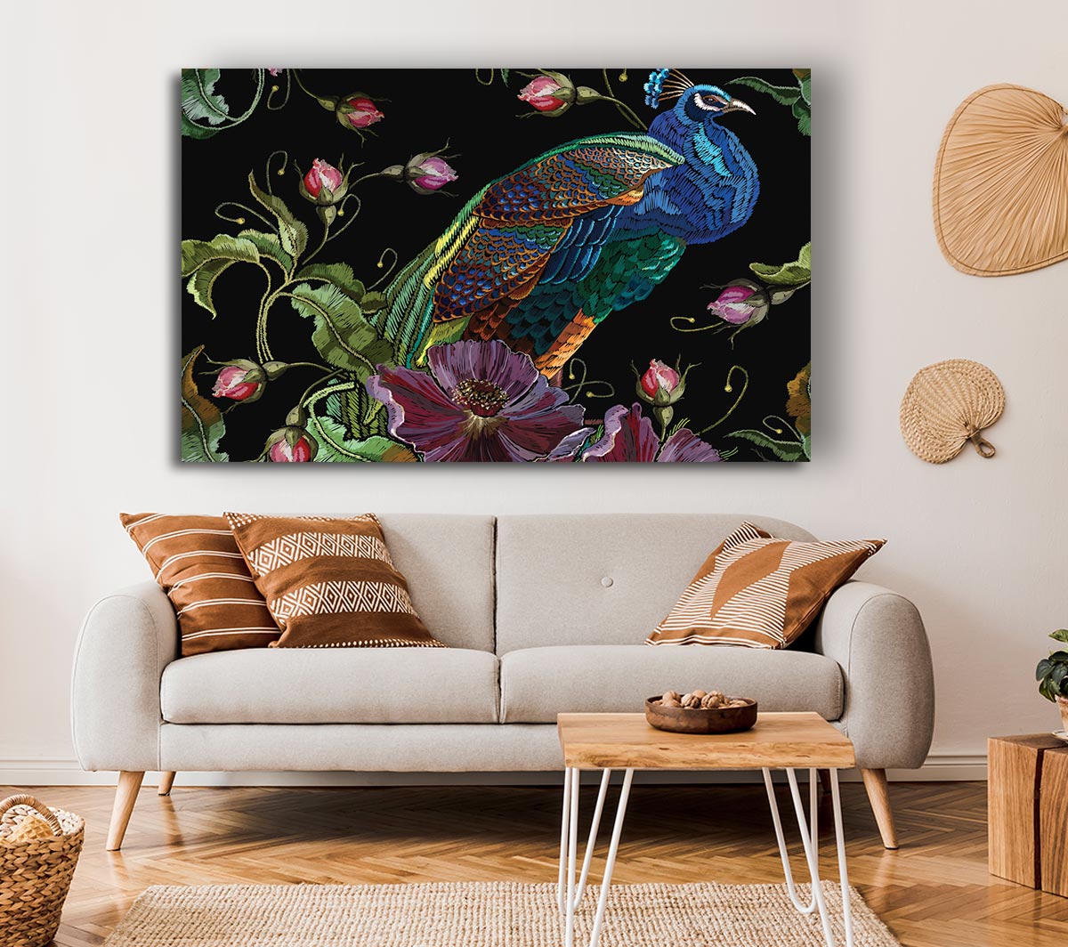 The Beautiful Peacock Nest Canvas Wall Art