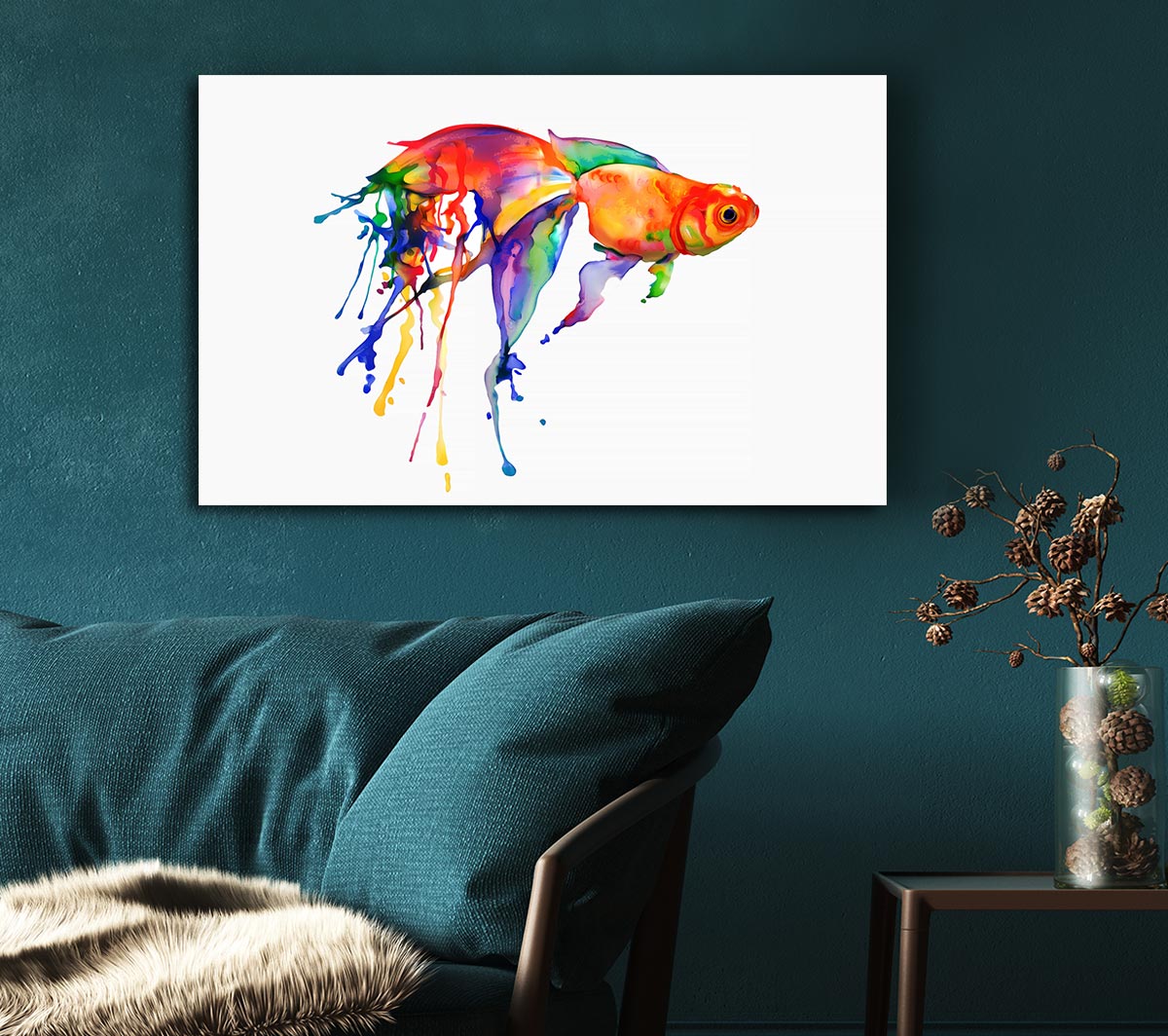 Rainbow Goldfish Canvas Wall Art
