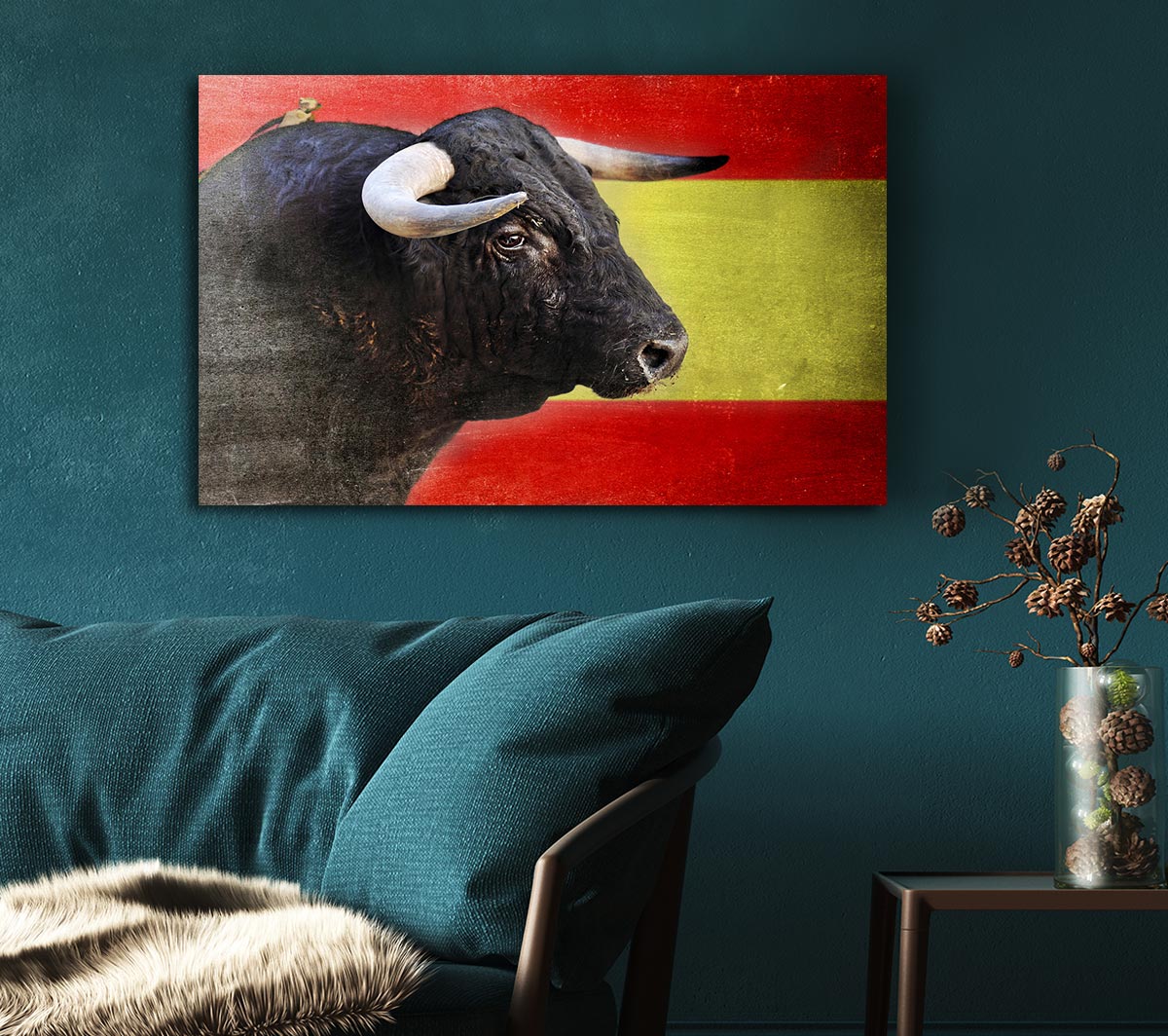 Spanish Bull Canvas Wall Art