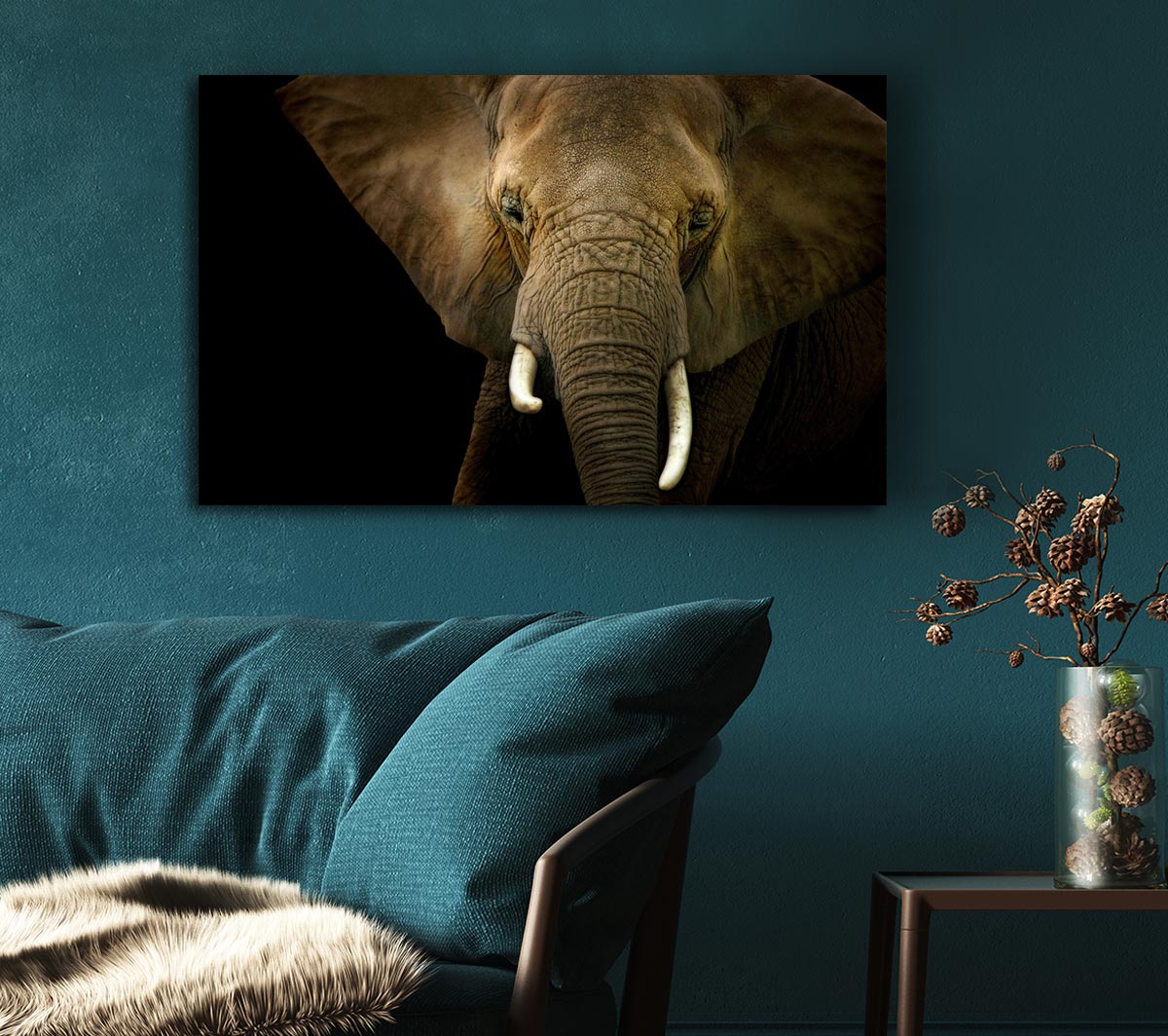 Stunning Elephant Face Canvas Wall Art