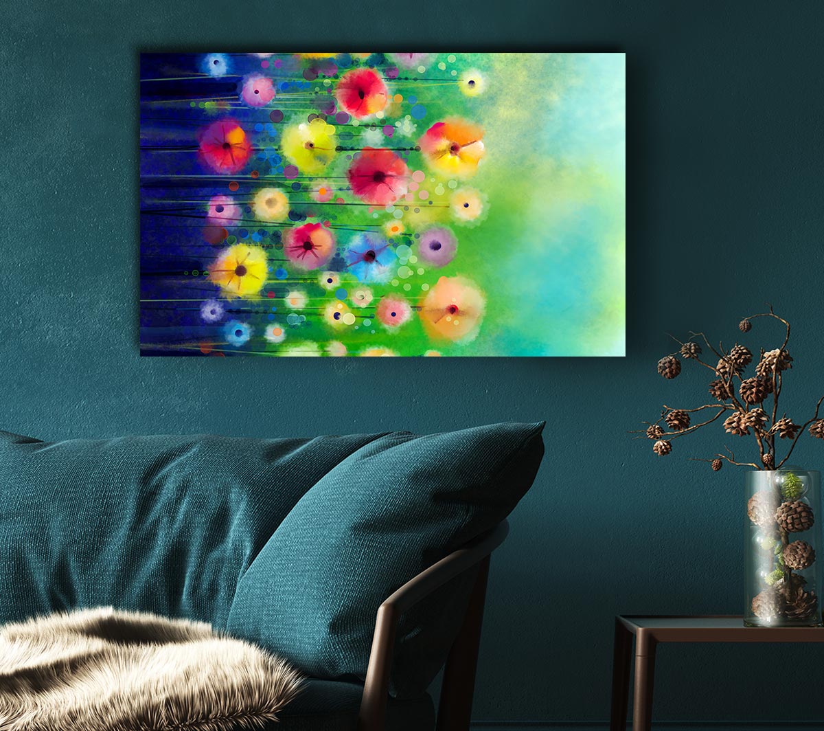 Psychedelic Flower Garden Canvas Print