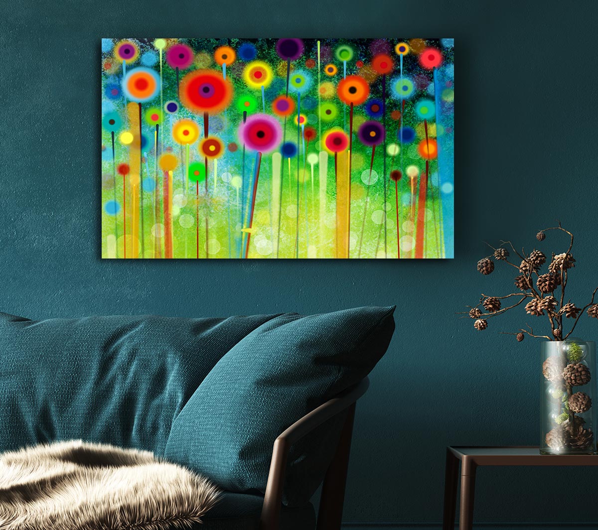Psychedelic Flower Garden 2 Canvas Wall Art