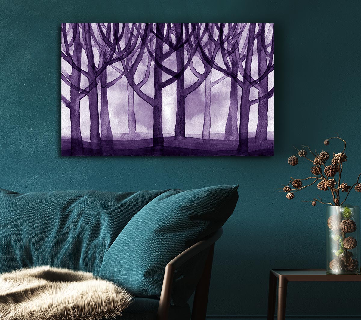Purple Woodland Canvas Wall Art