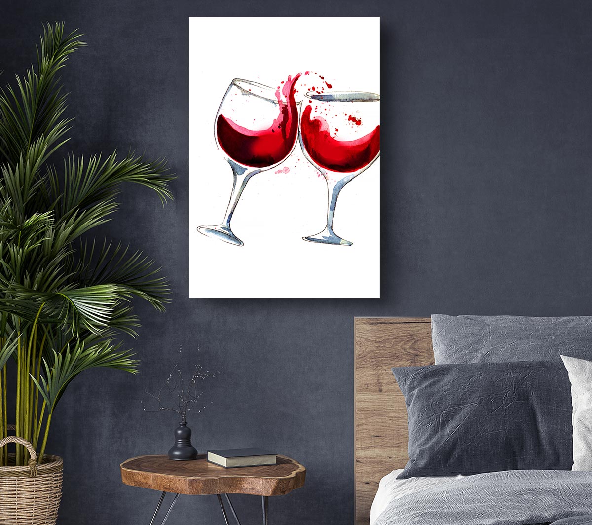 Red Wine Lovers Canvas Wall Art