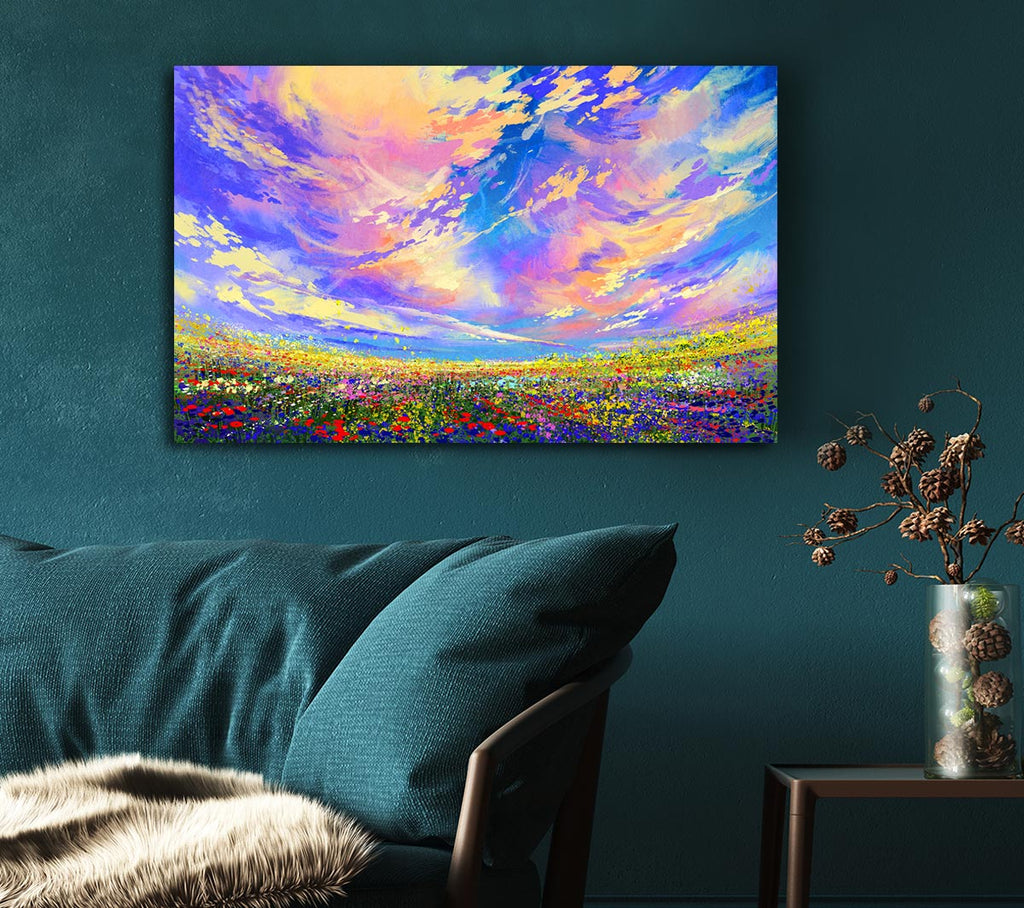 Rainbow Fields Canvas Wall Art