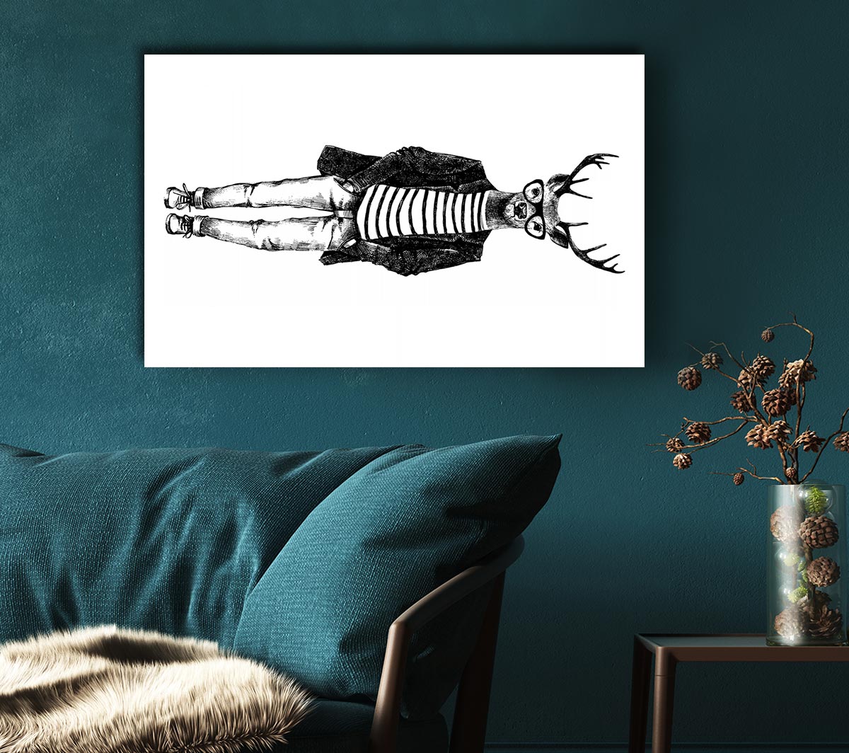 Steve The Stag Canvas Wall Art