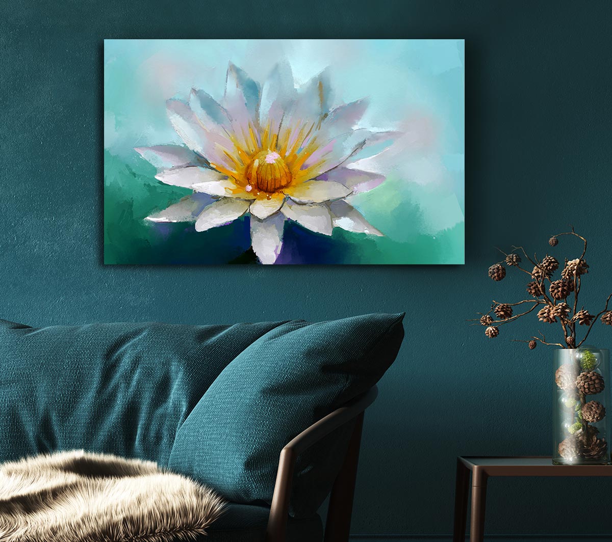 Water Lily Canvas Wall Art