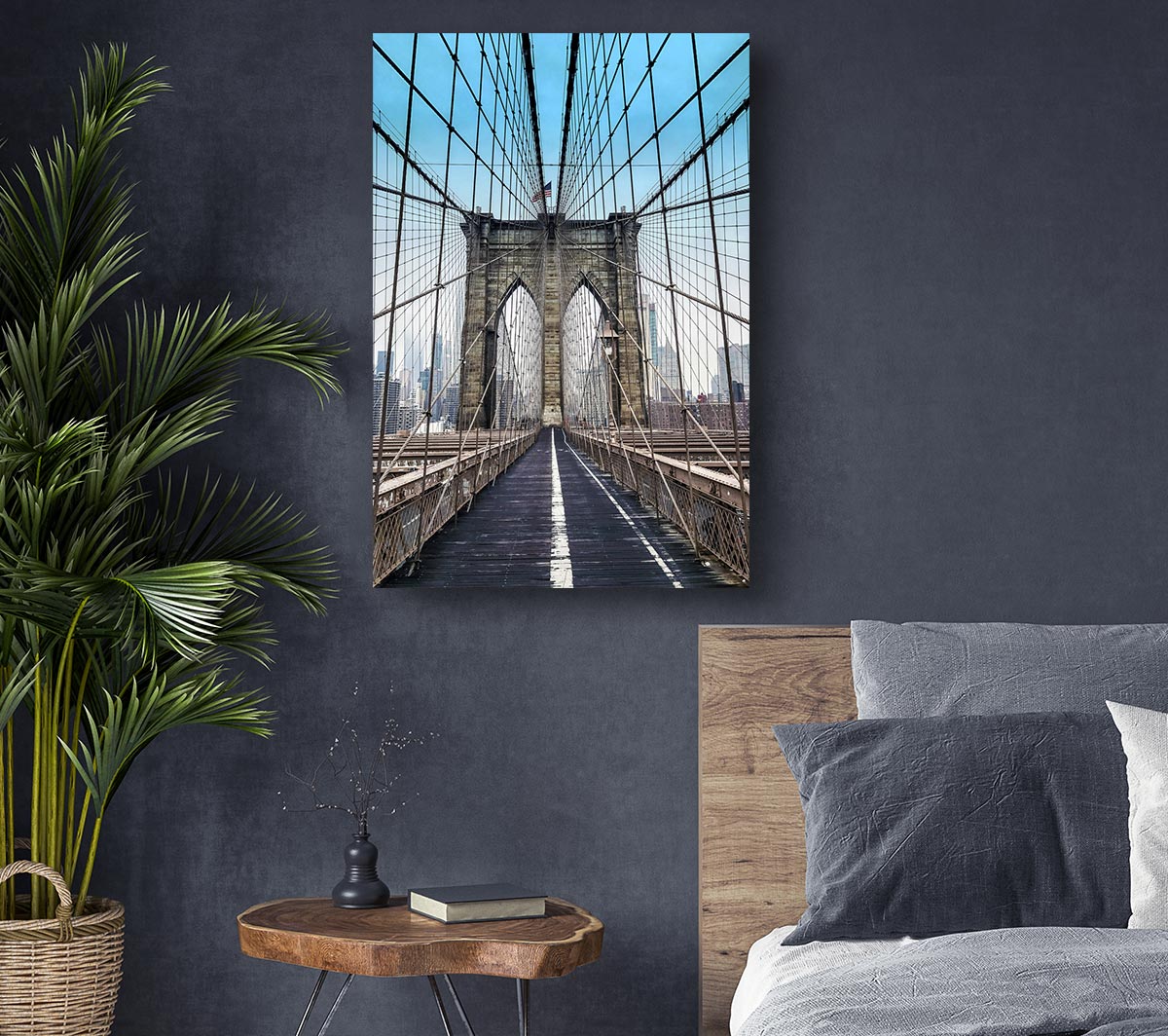 Structure Of Brooklyn Bridge 1 Canvas Wall Art