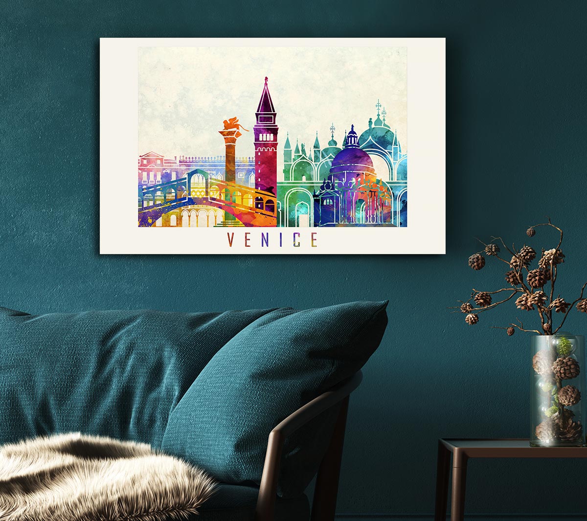 Rainbow City Canvas Wall Art