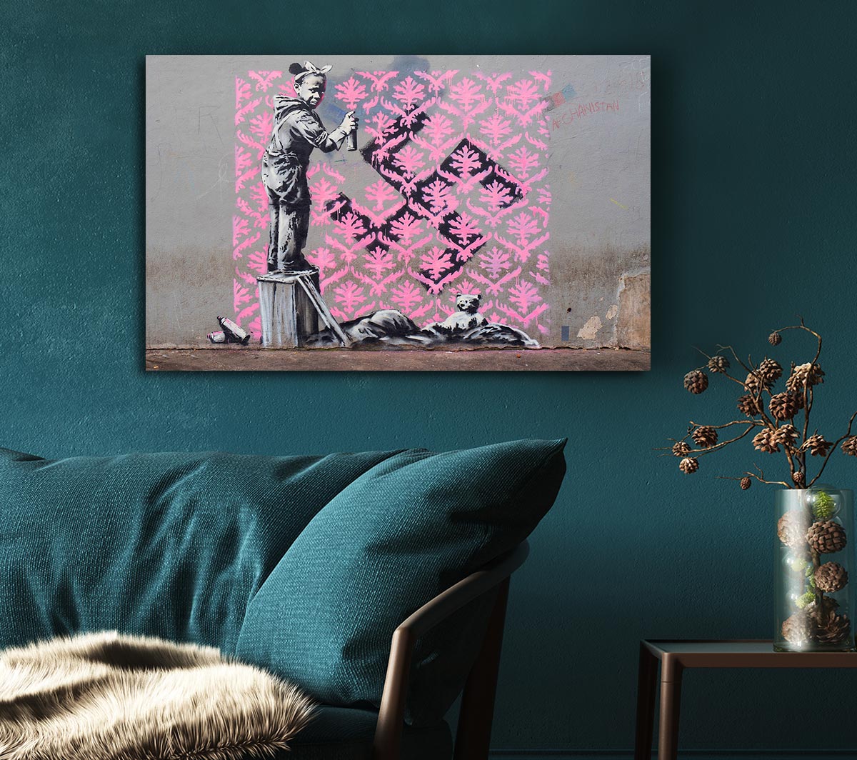Banksy Decorator Kid Canvas Wall Art
