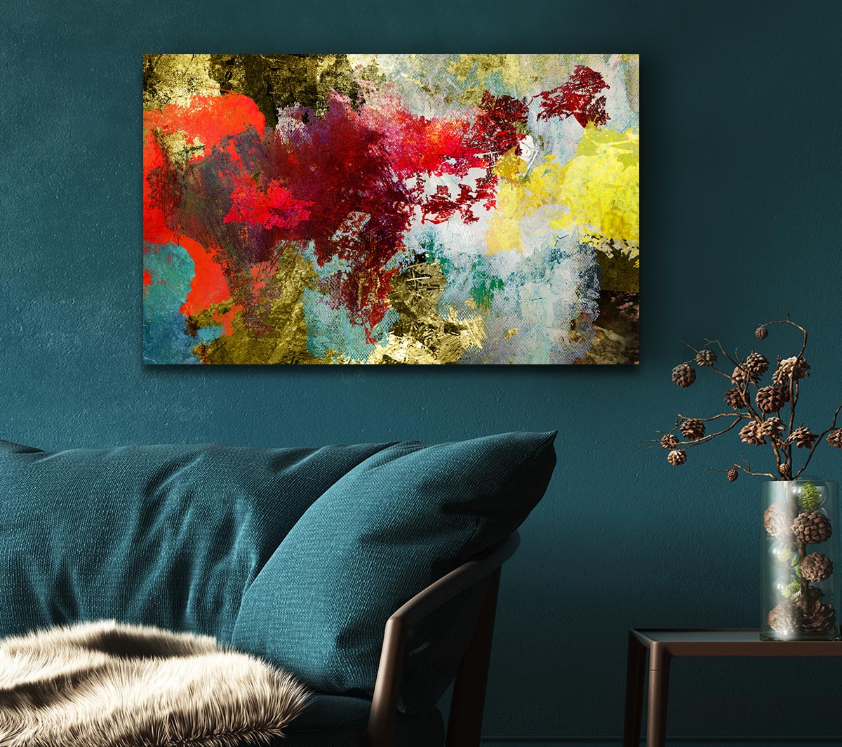 Abstract World grunge map Canvas Wall Art