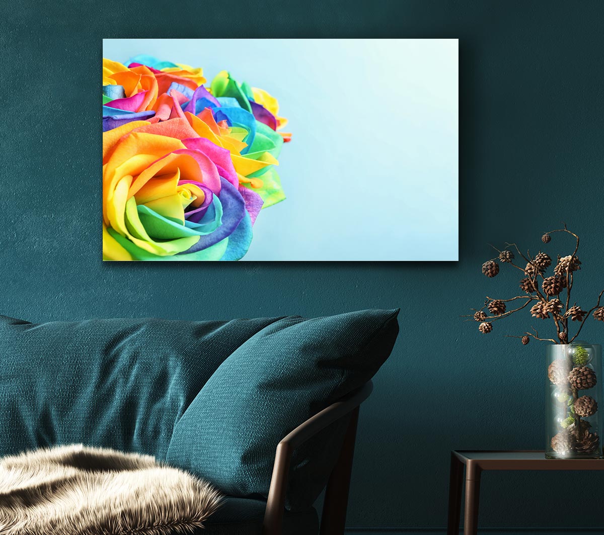 Rose colour rainbow Canvas Wall Art