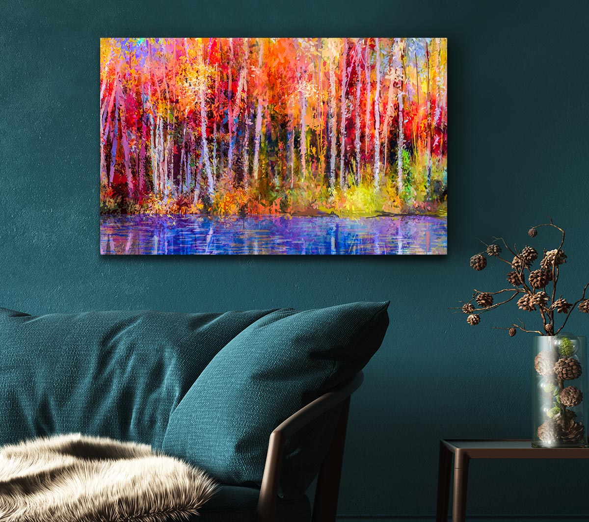 Abstract forest colour strokes Canvas Wall Art