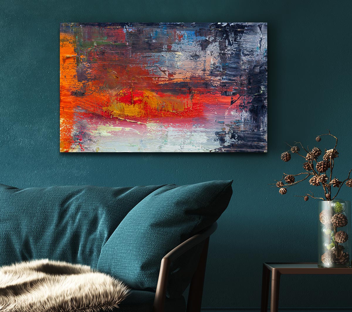 textured Paints colours and darks Canvas Wall Art
