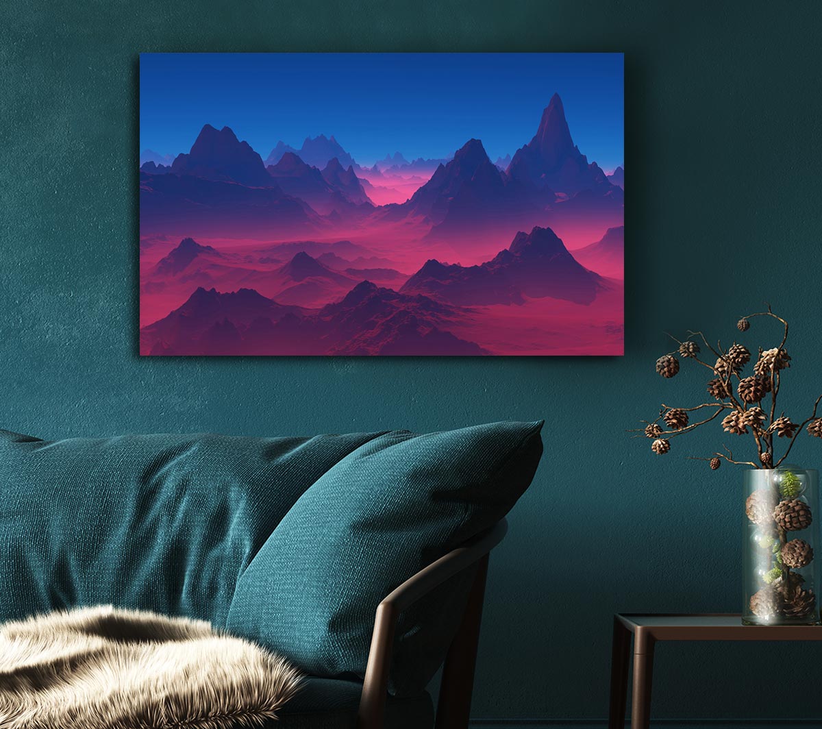 Red To Blue Horizon Canvas Wall Art