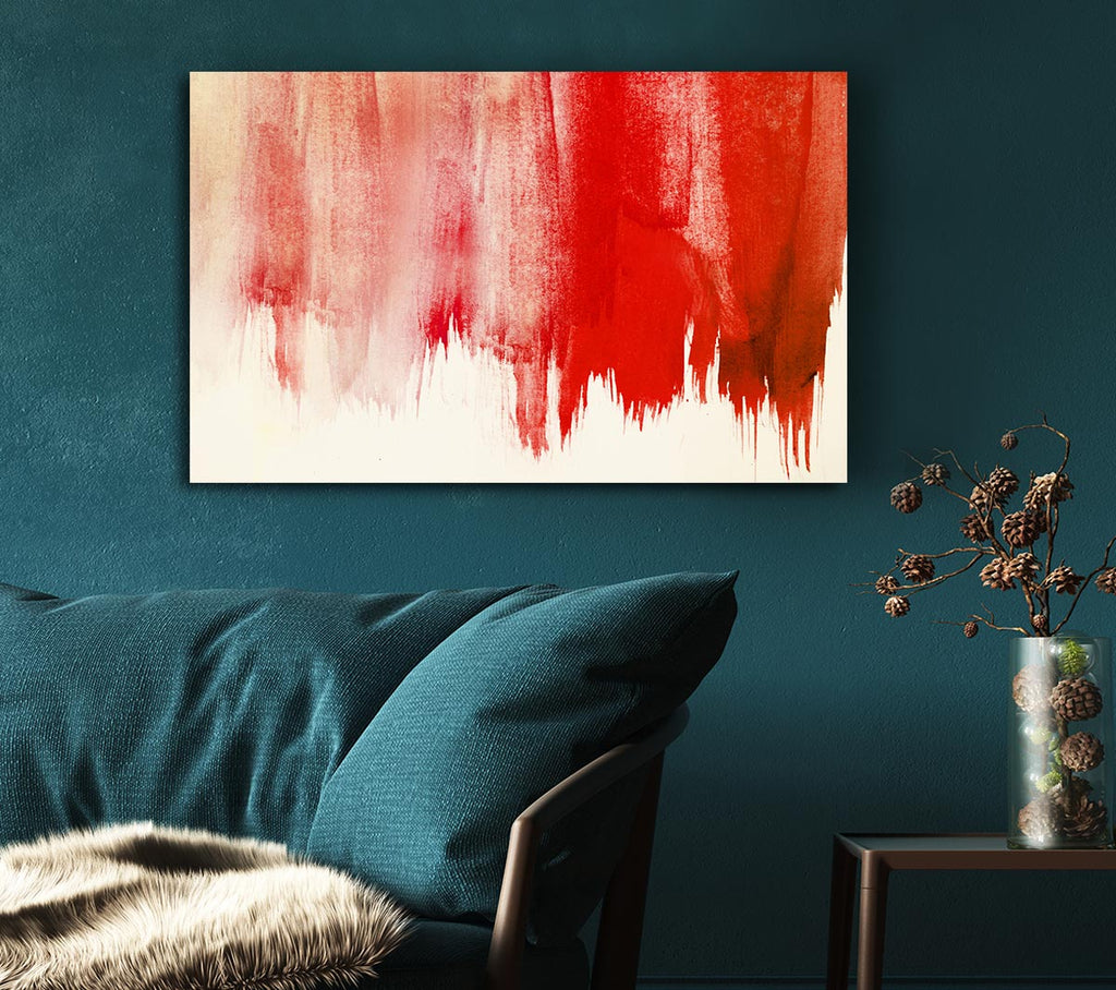 Striking Red Paint Canvas Wall Art