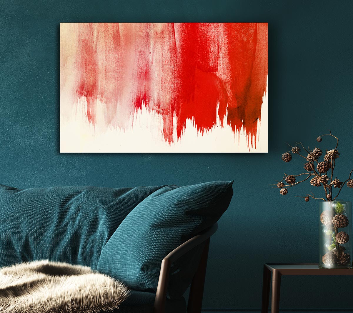Striking Red Paint Canvas Wall Art