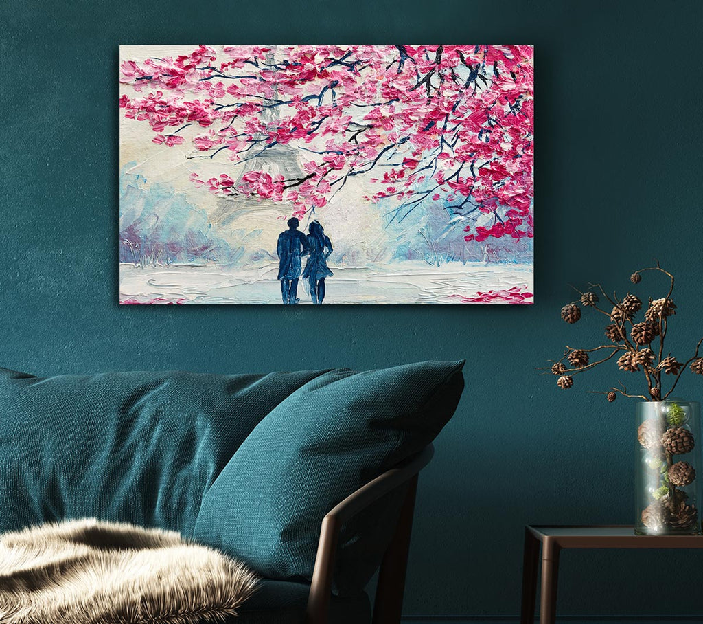 Walk Through Paris Blossom Canvas Wall Art