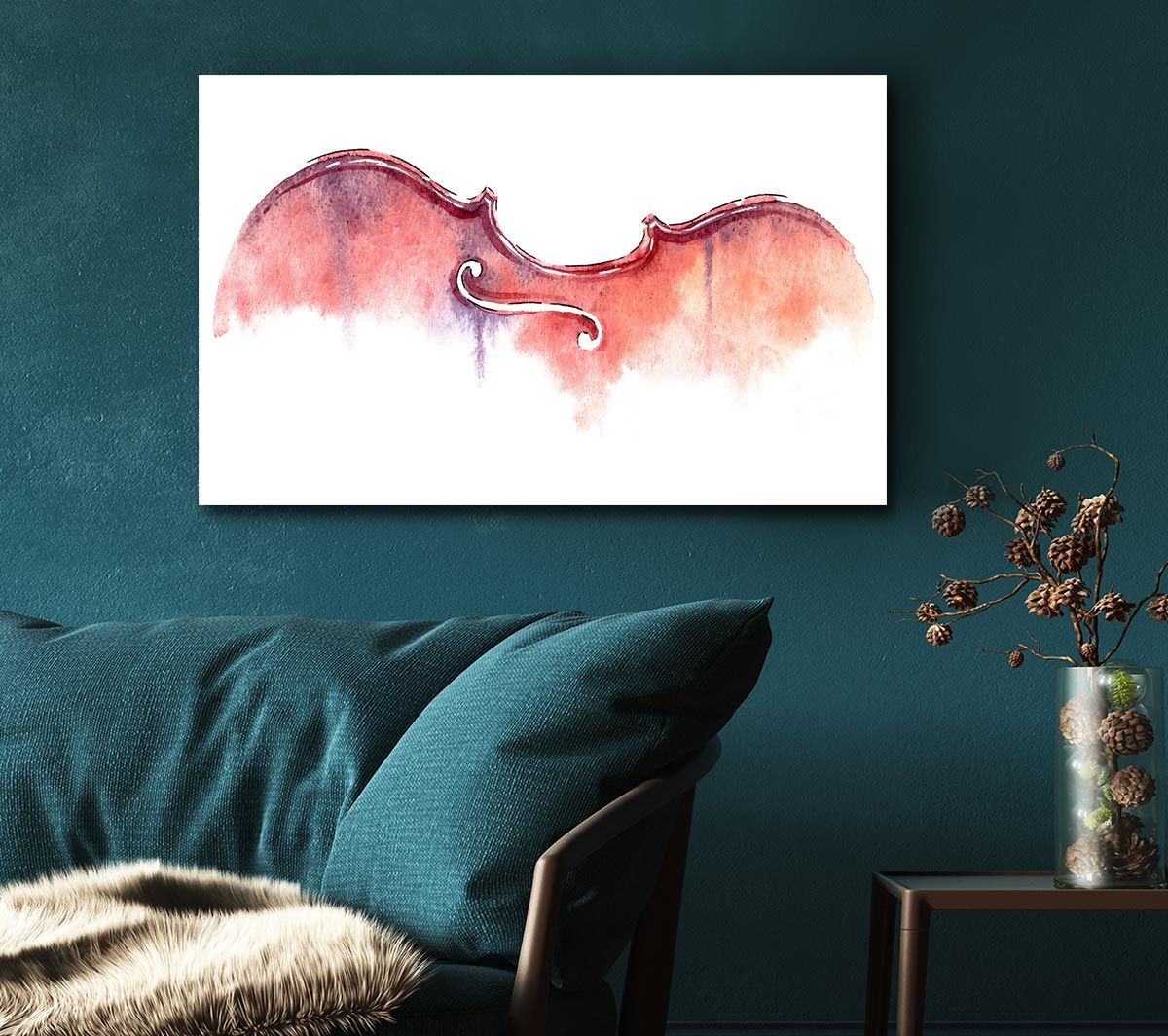 Violin Half Art Canvas Wall Art