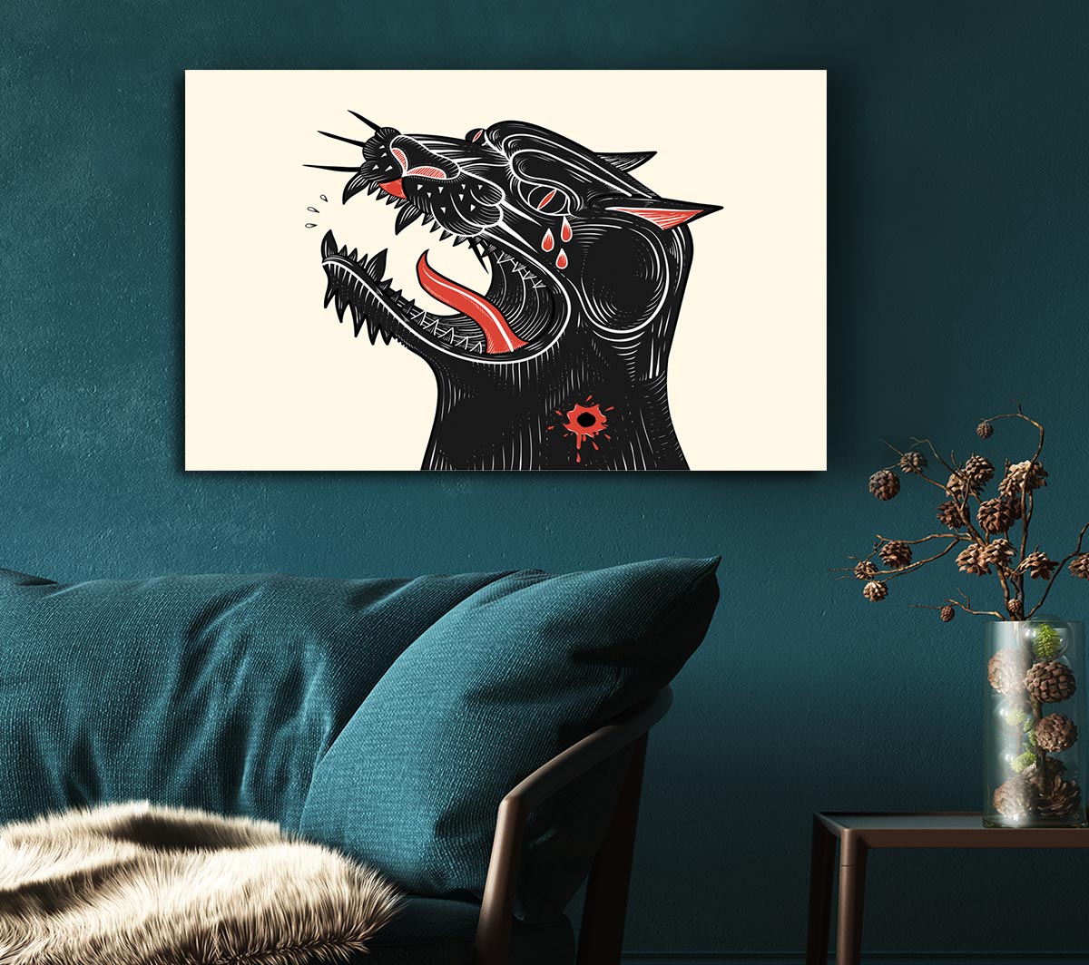 Tattoo Jaguar Canvas Wall Art