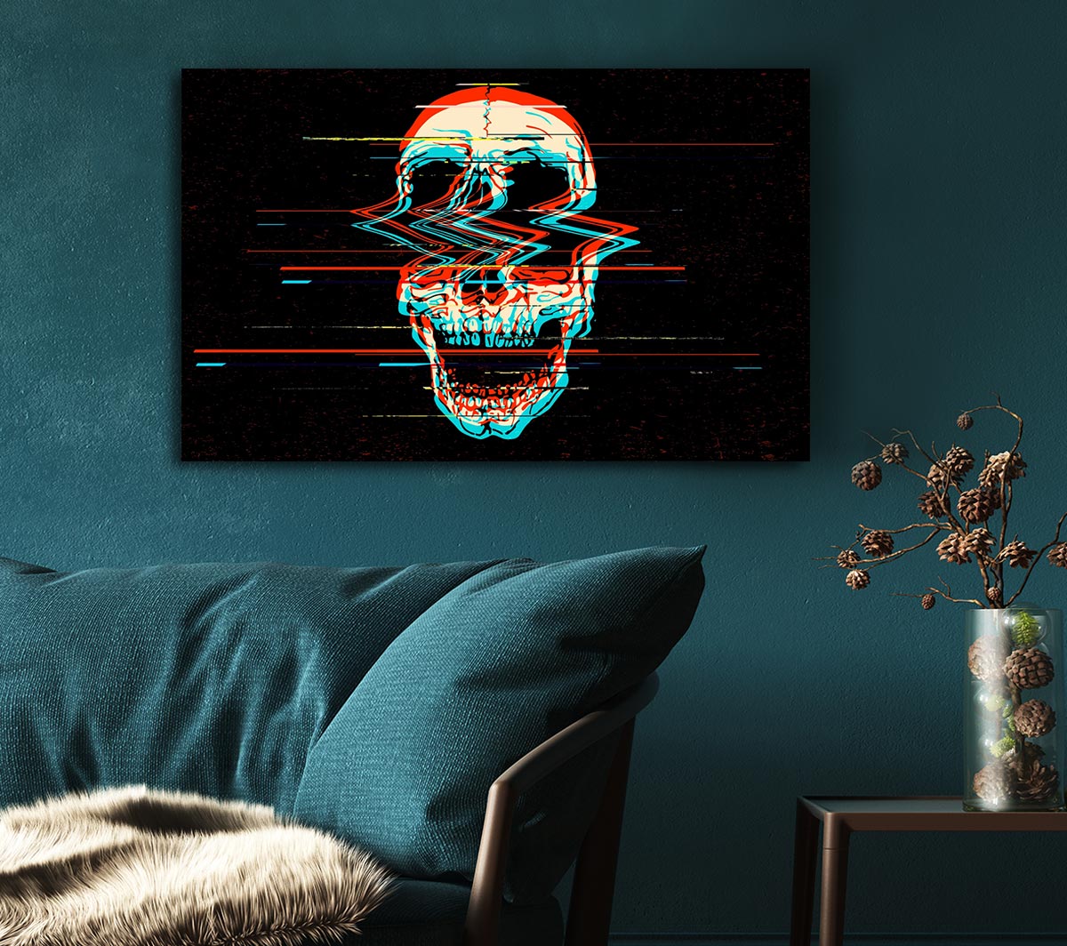The Fuzzy Skull Canvas Wall Art
