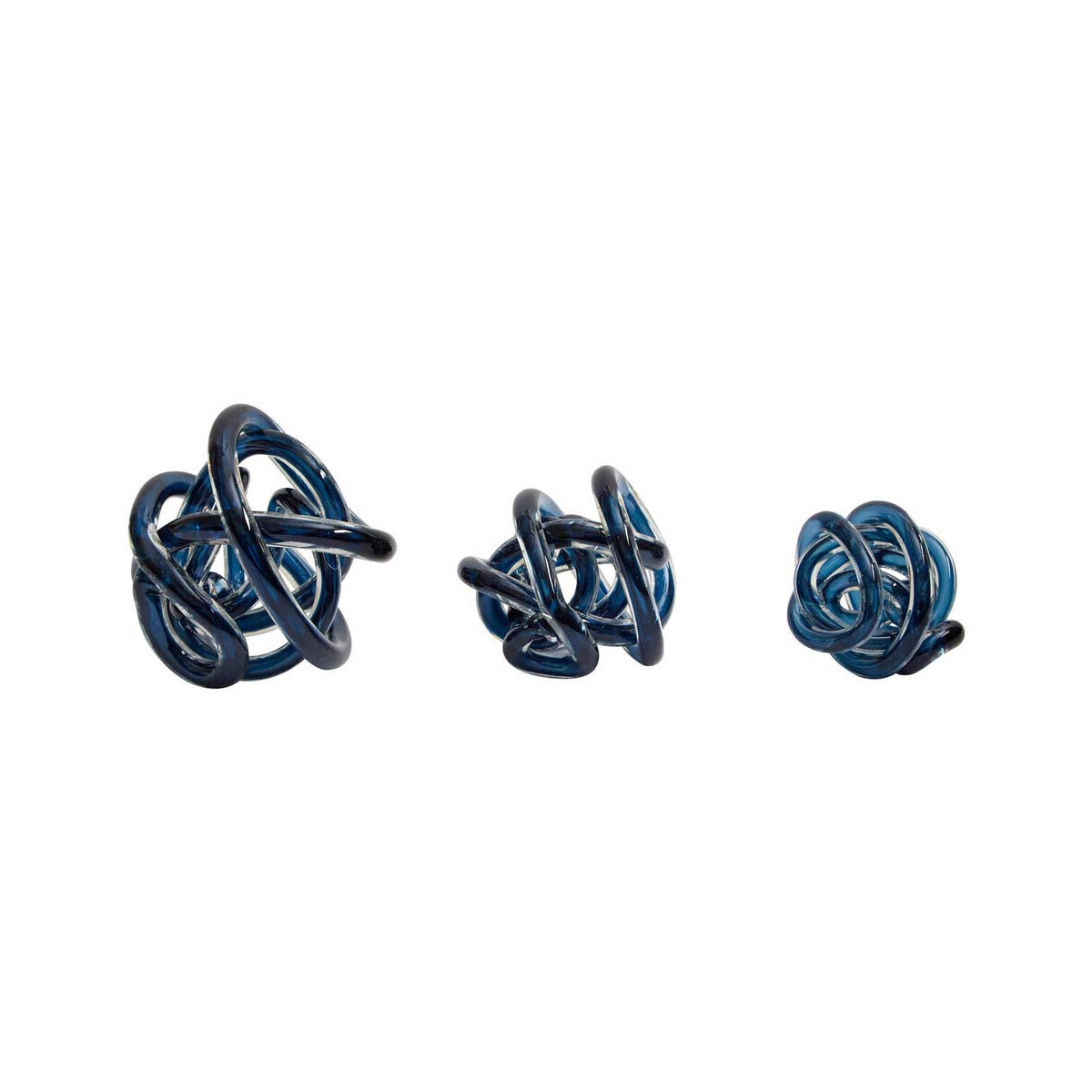 Knot Decor Blue Glass Ornament