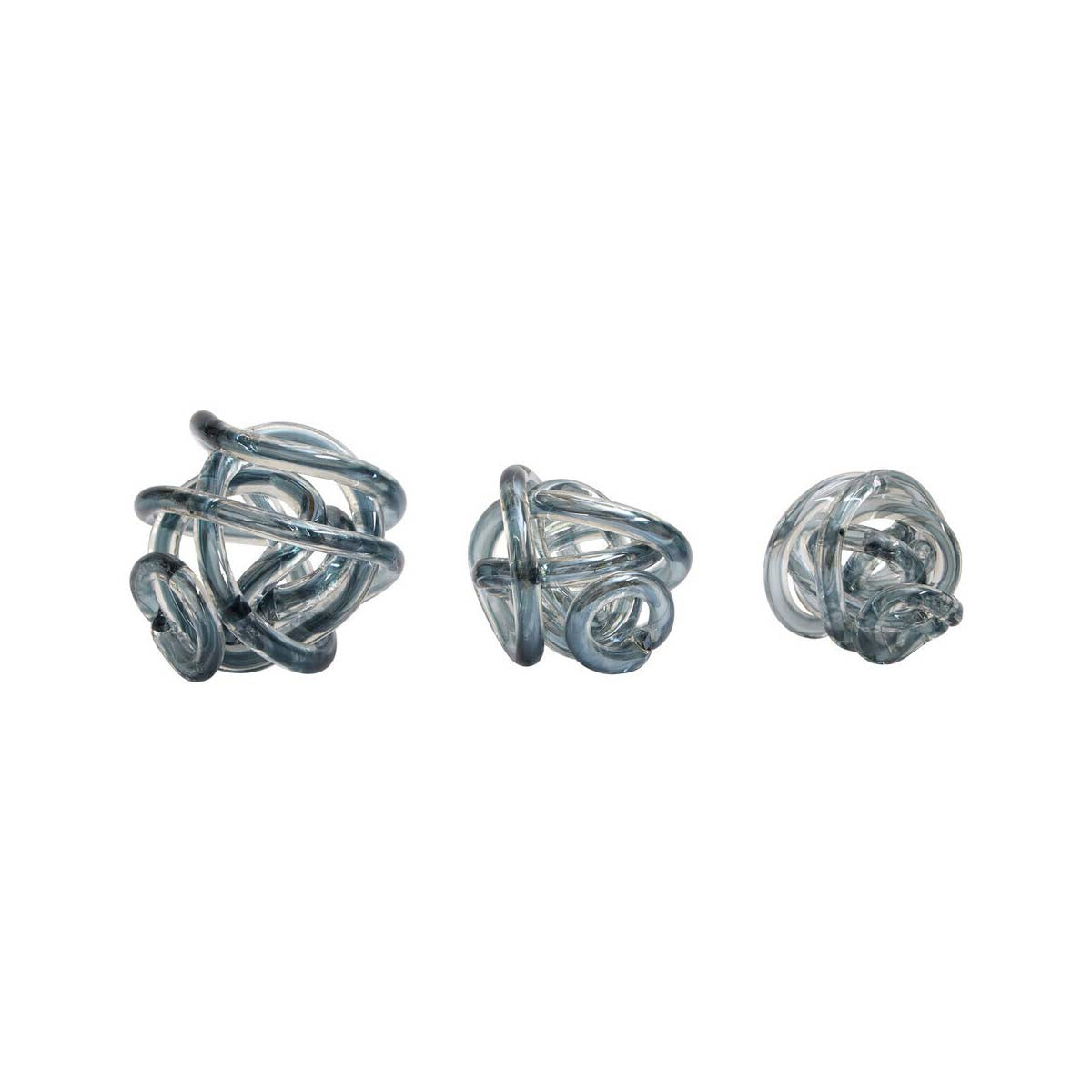 Knot Decor Grey Glass Ornament