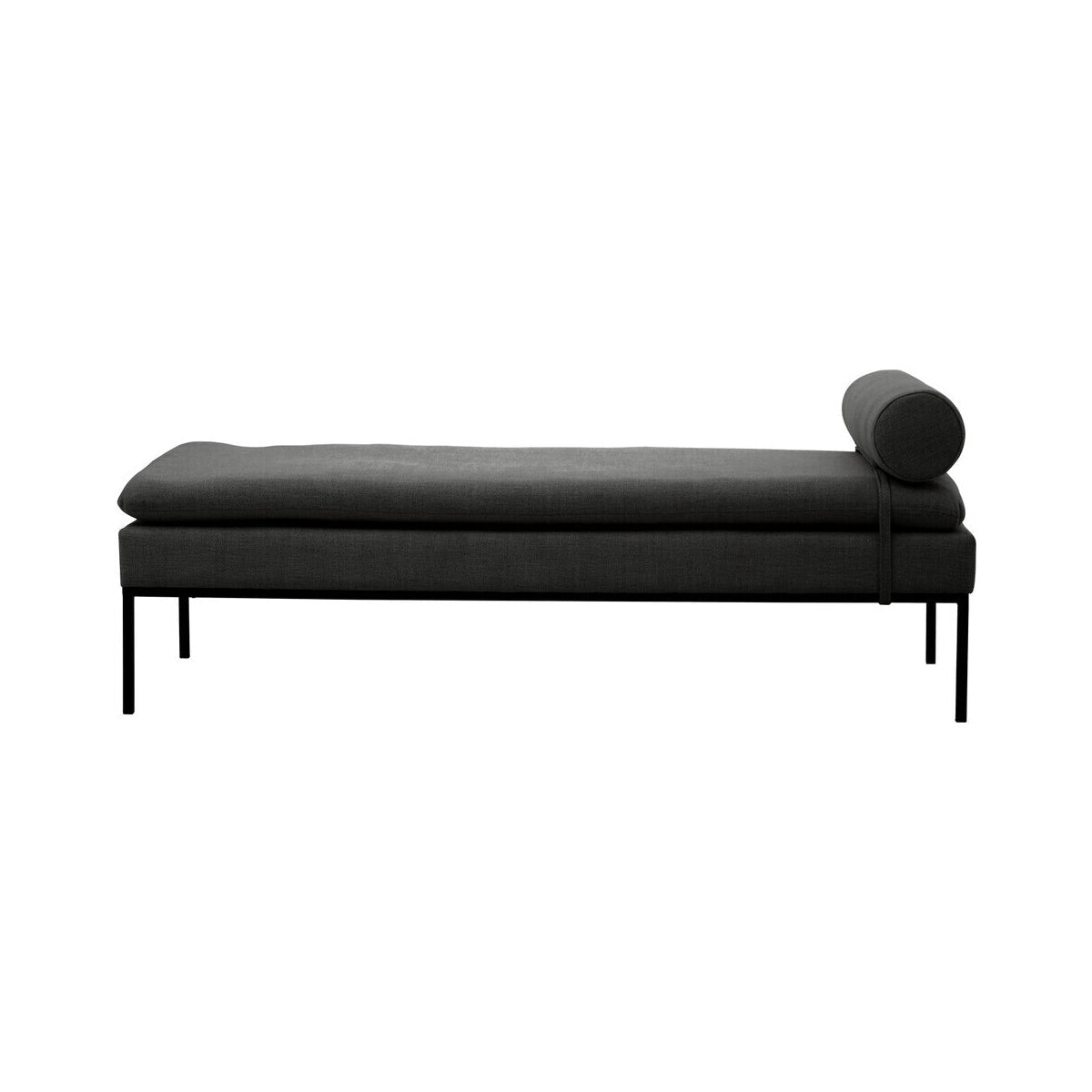 Harley Dark Grey Linen Textured Iron Frame Day Bed