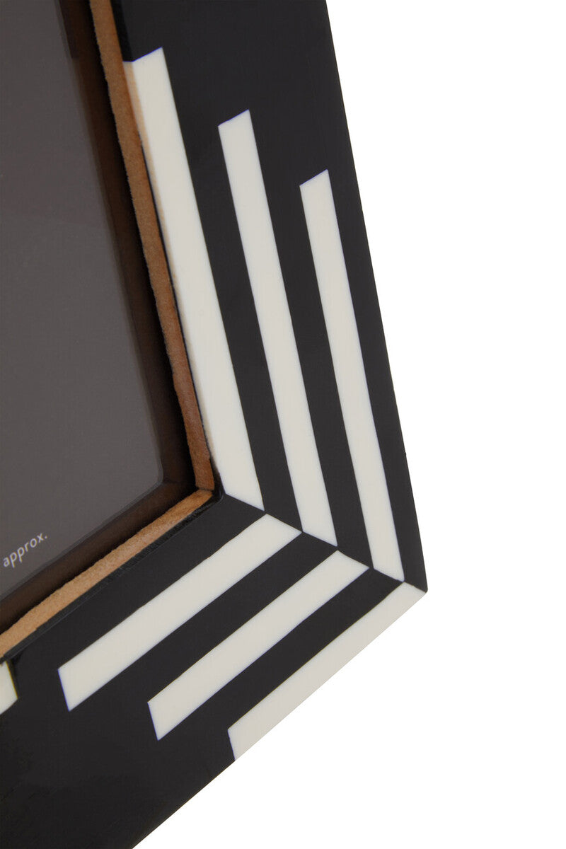 Donato 5in x 7in Black and White Stripe Photo Frame