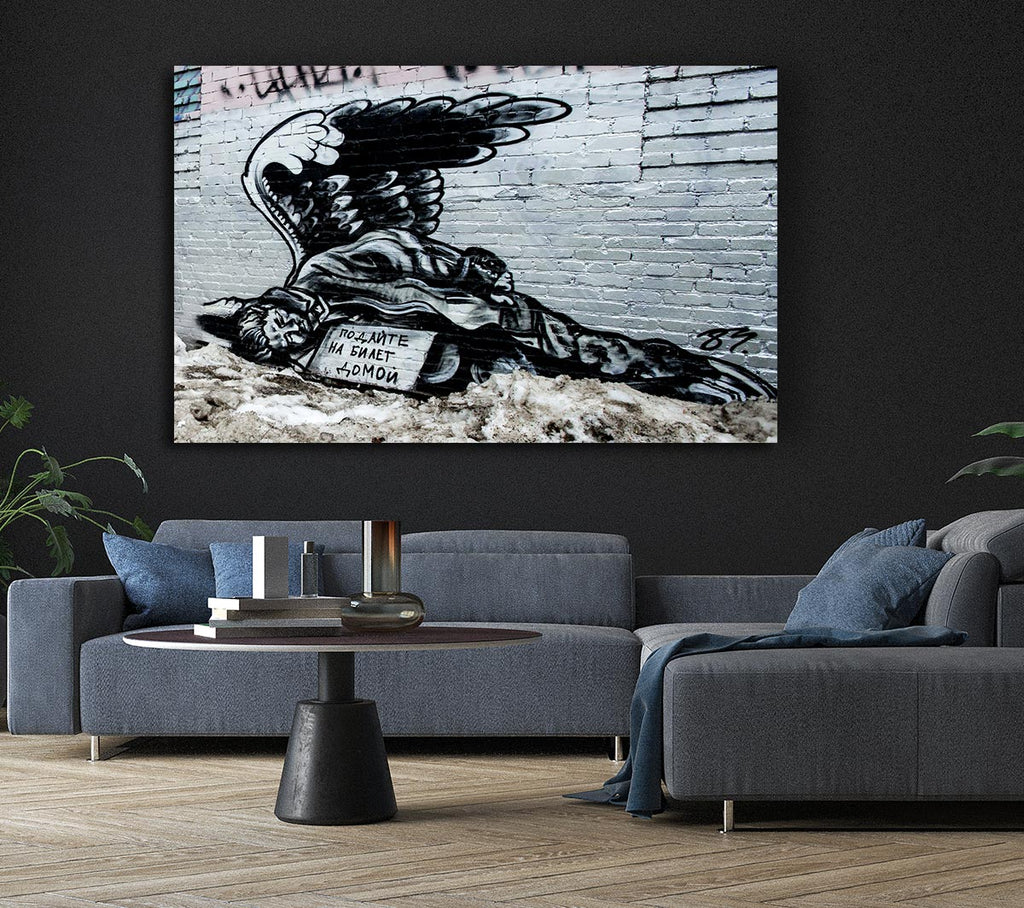 Russian Banksy Canvas Wall Art