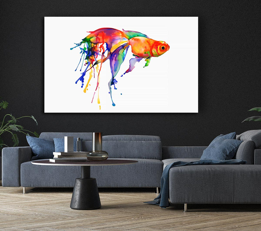 Rainbow Goldfish Canvas Wall Art