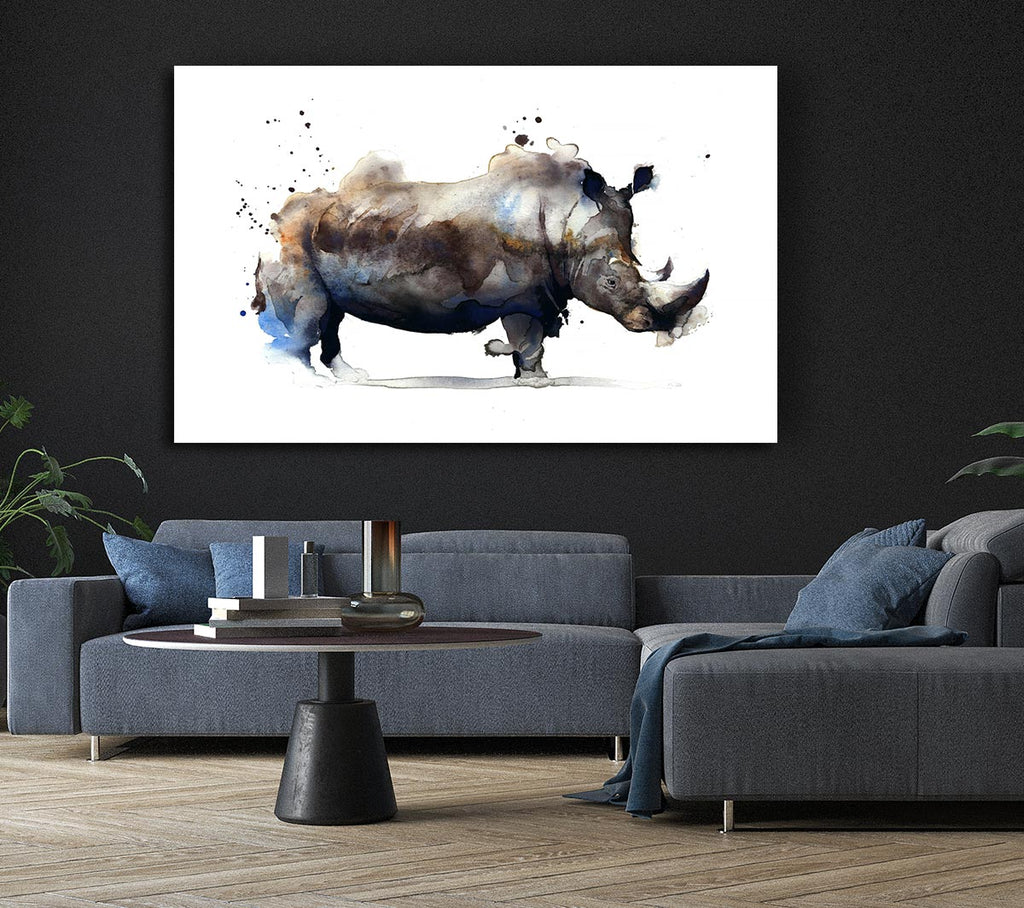 Rhino Charge Canvas Wall Art