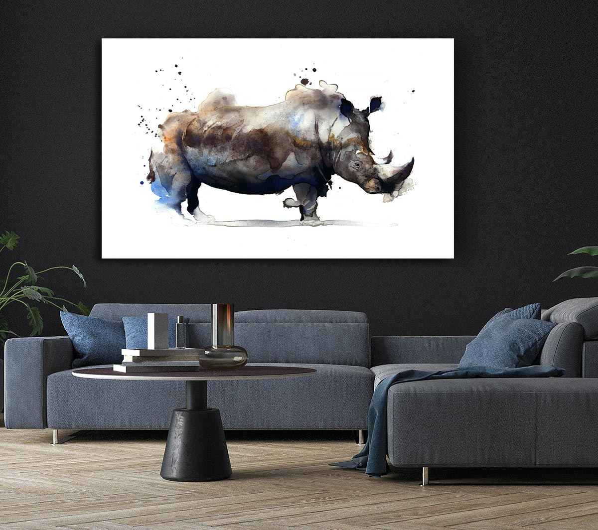 Rhino Charge Canvas Wall Art