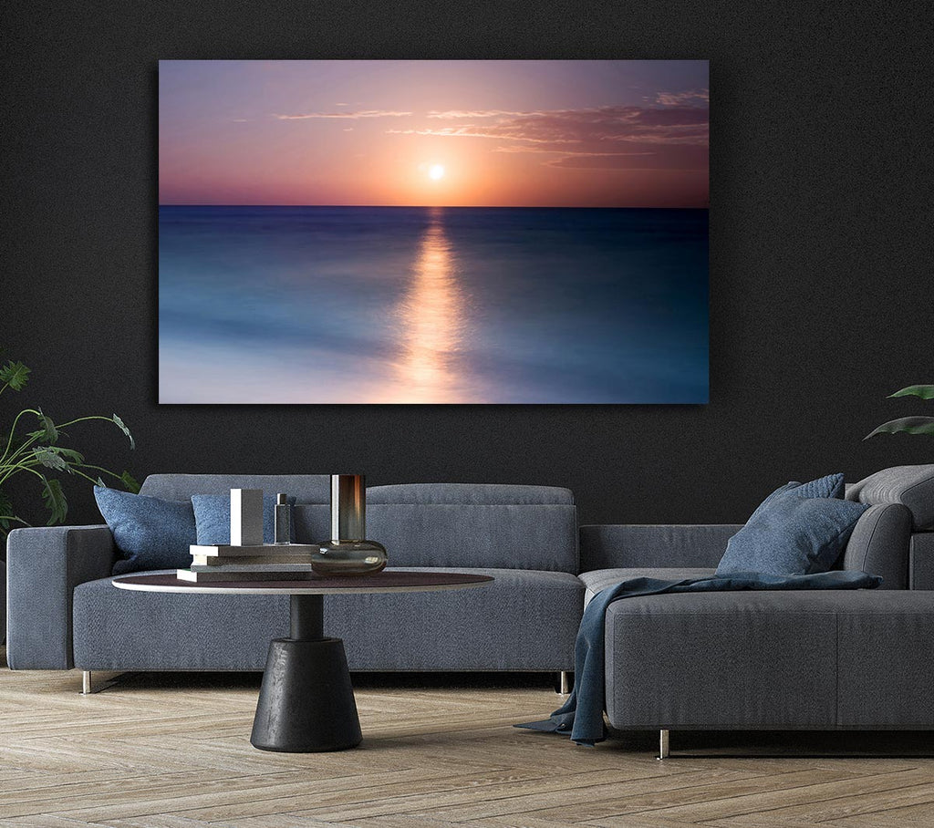 Tranquil Ocean Sun Canvas Wall Art
