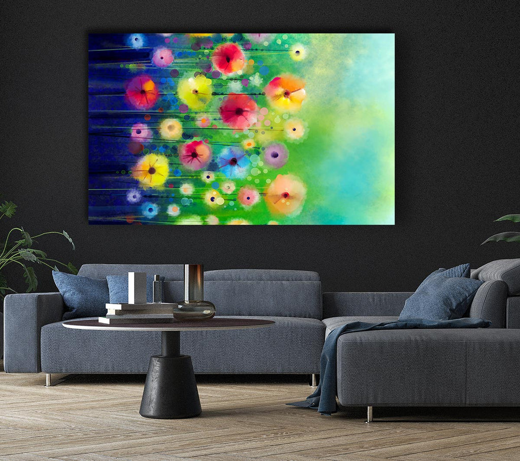 Psychedelic Flower Garden Canvas Print
