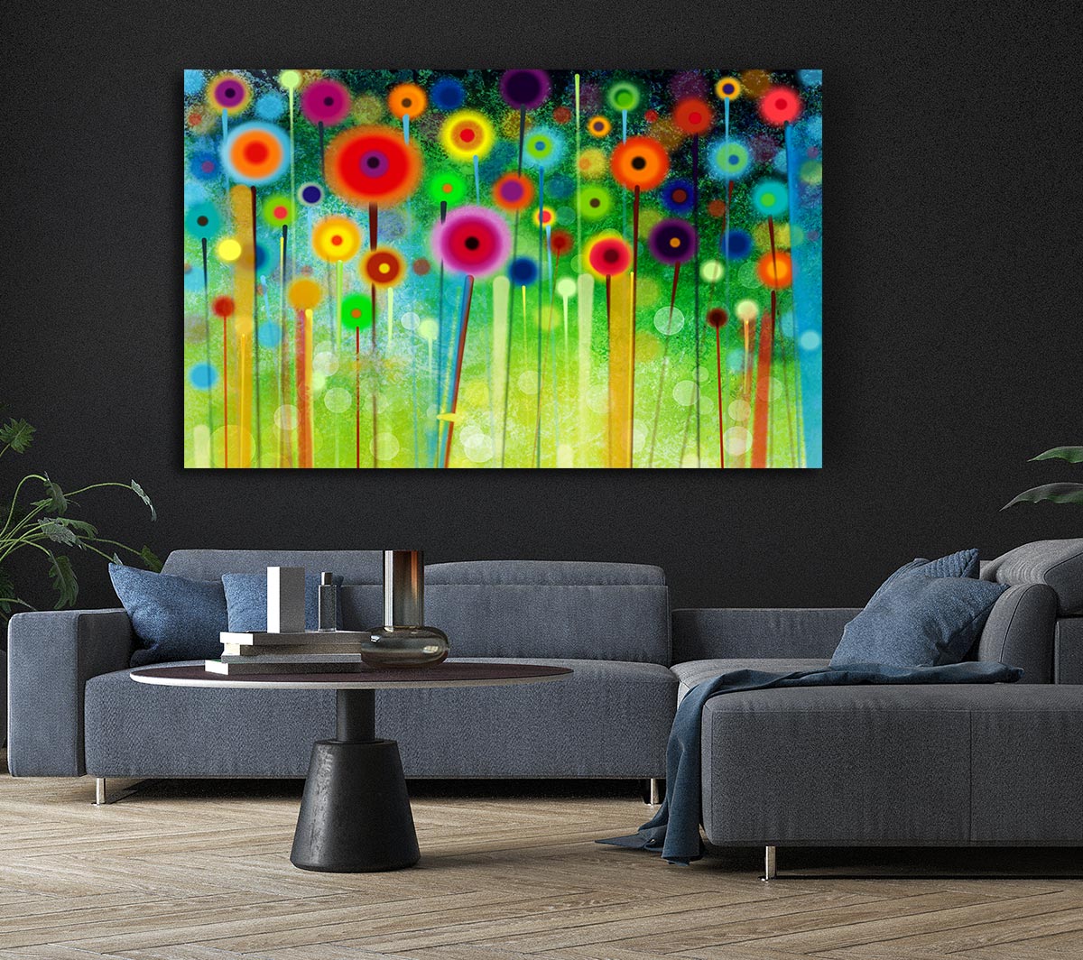 Psychedelic Flower Garden 2 Canvas Wall Art