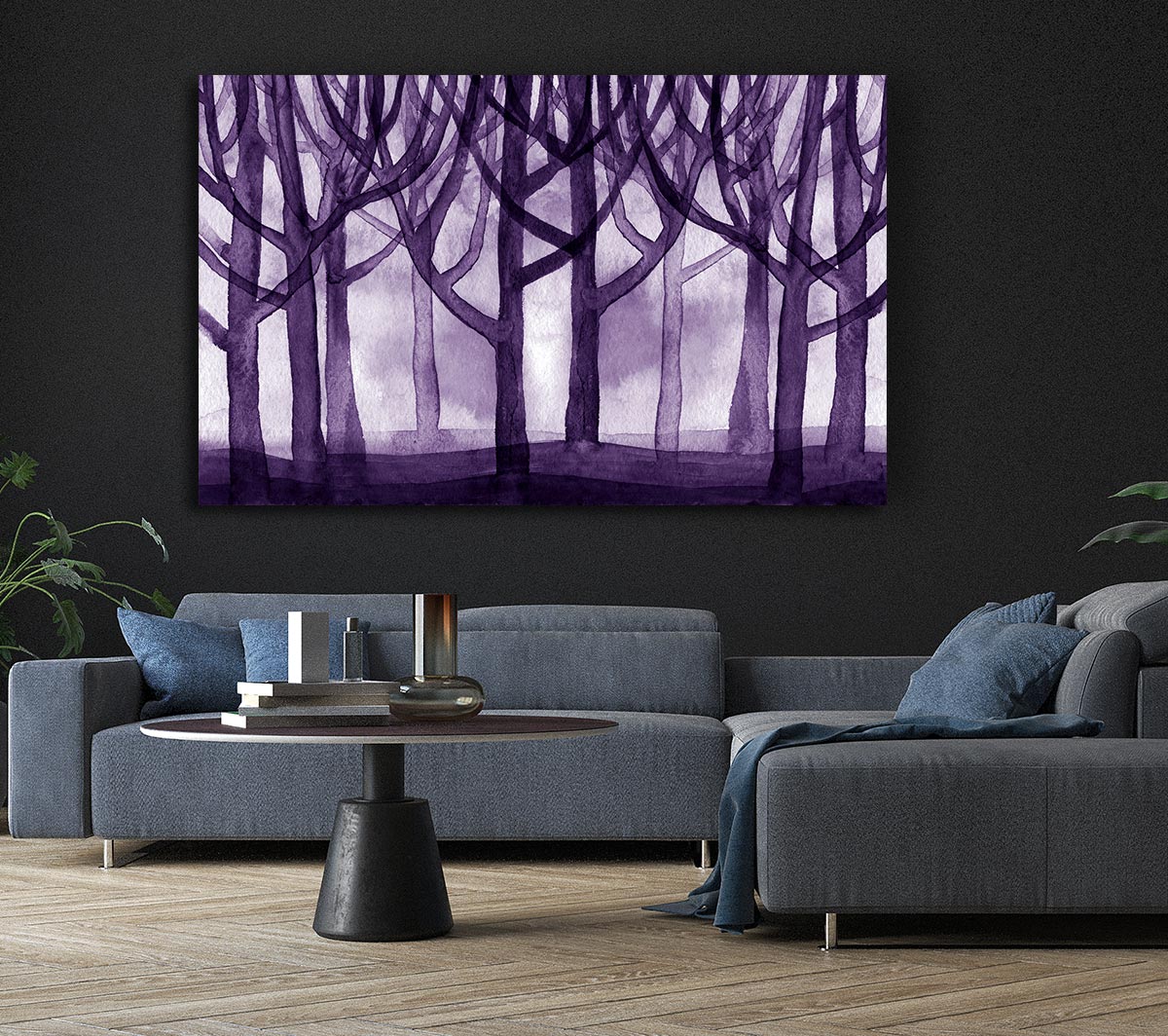 Purple Woodland Canvas Wall Art