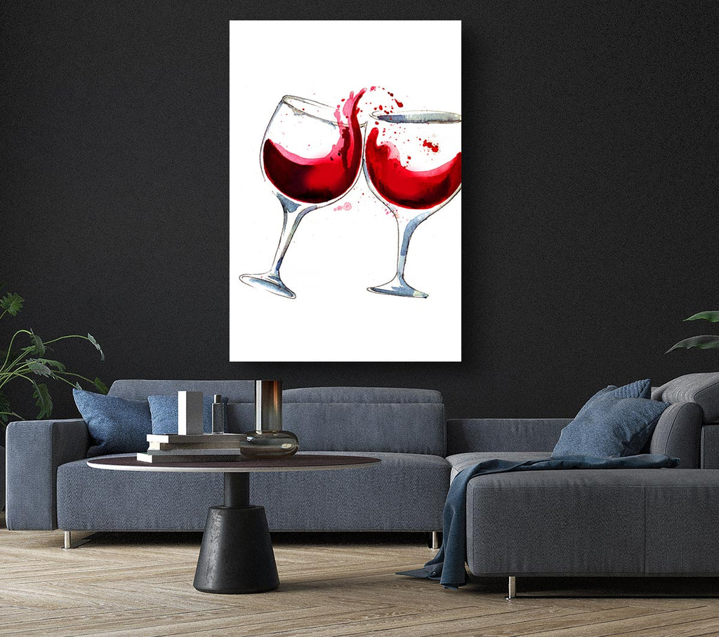 Red Wine Lovers Canvas Wall Art