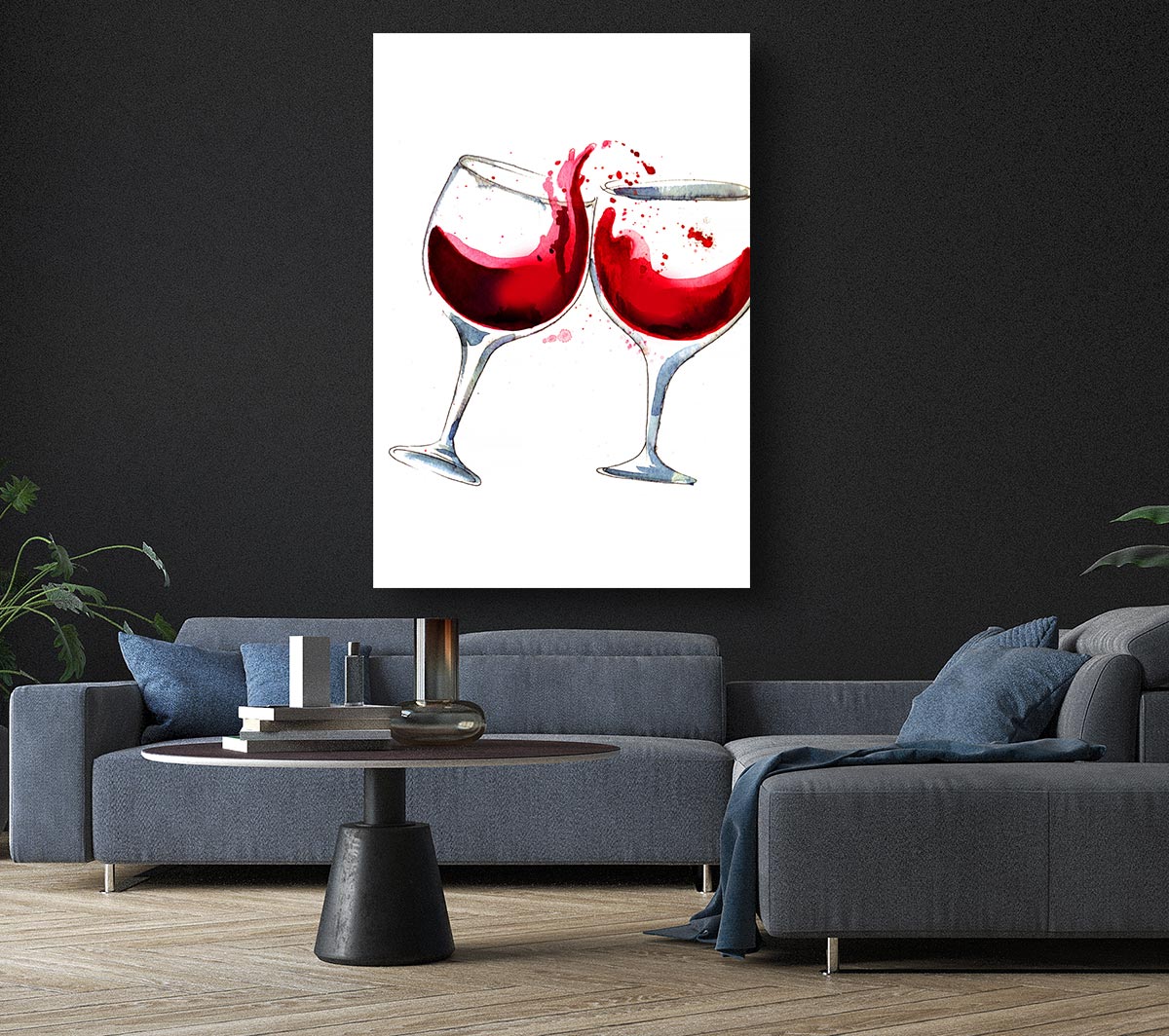Red Wine Lovers Canvas Wall Art