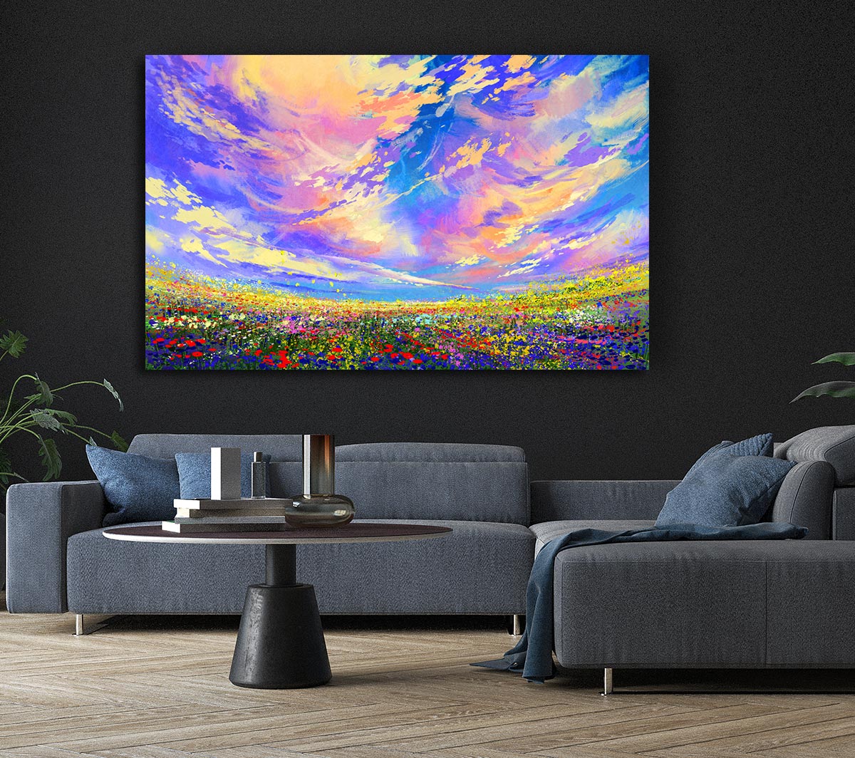 Rainbow Fields Canvas Wall Art