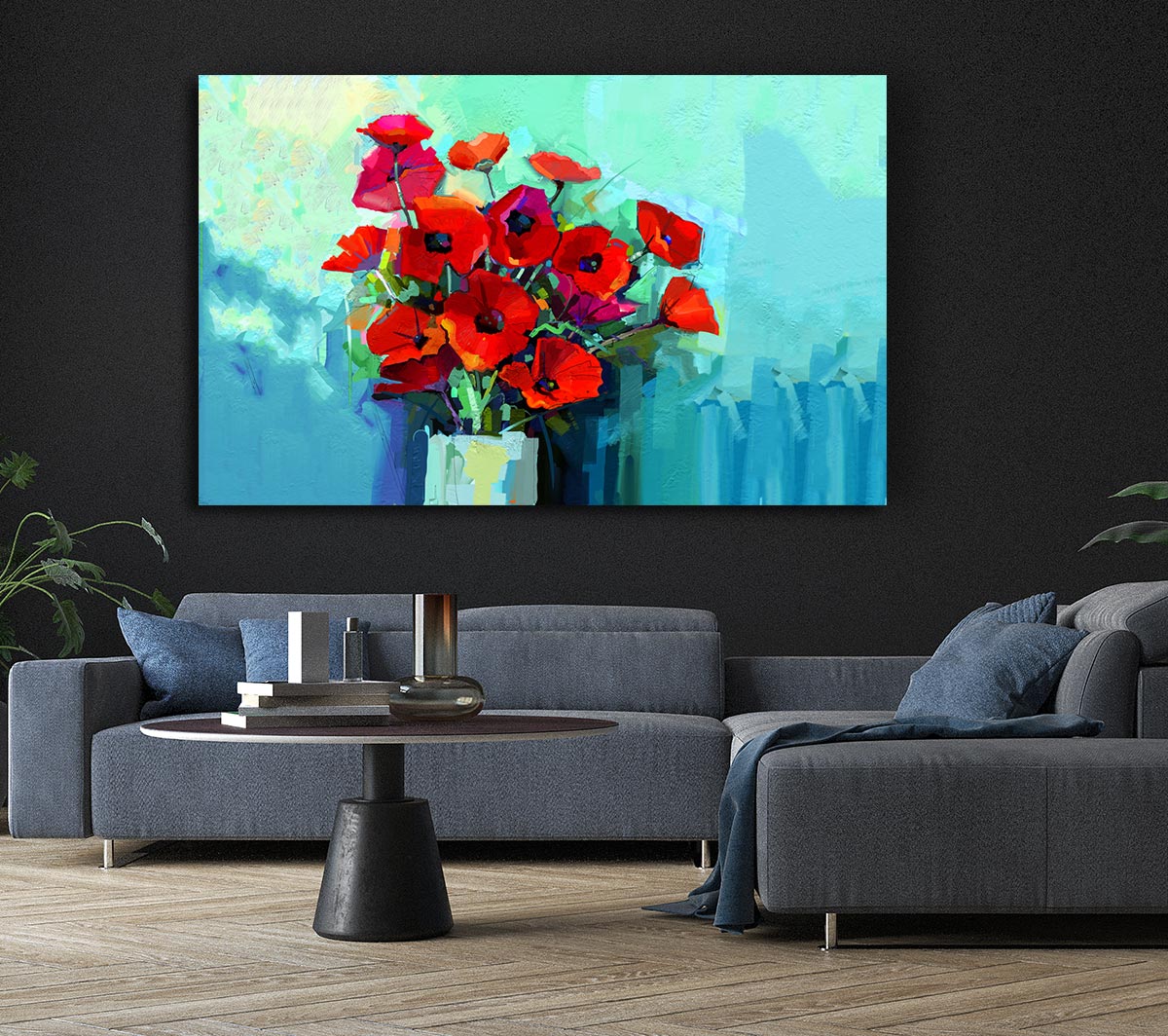 Poppy Vase Beauty Canvas Wall Art