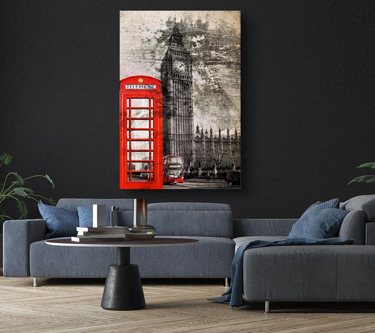 Retro Big Ben Canvas Wall Art