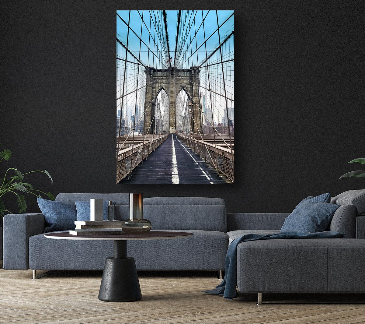 Structure Of Brooklyn Bridge 1 Canvas Wall Art