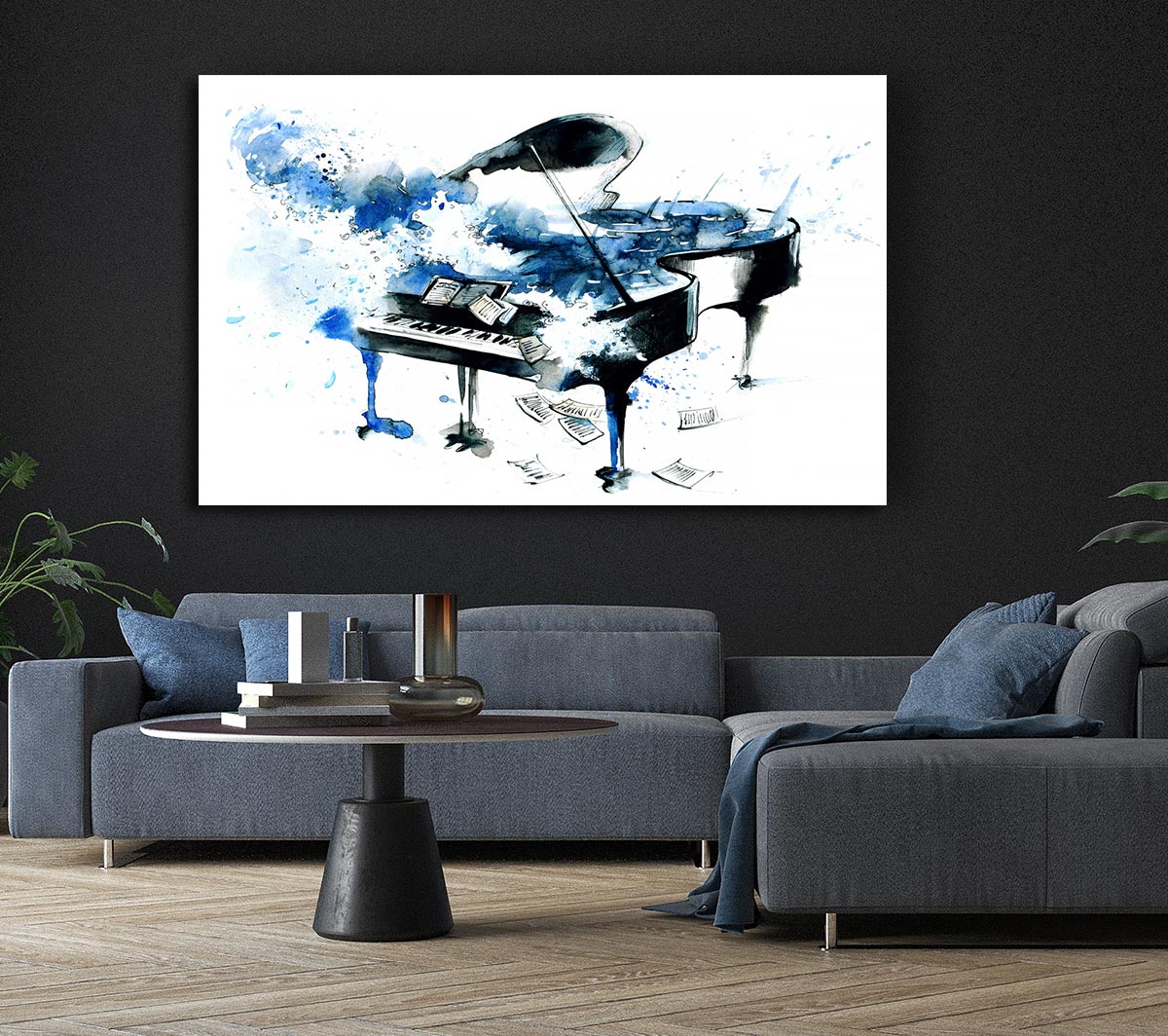 Piano Blues Canvas Wall Art