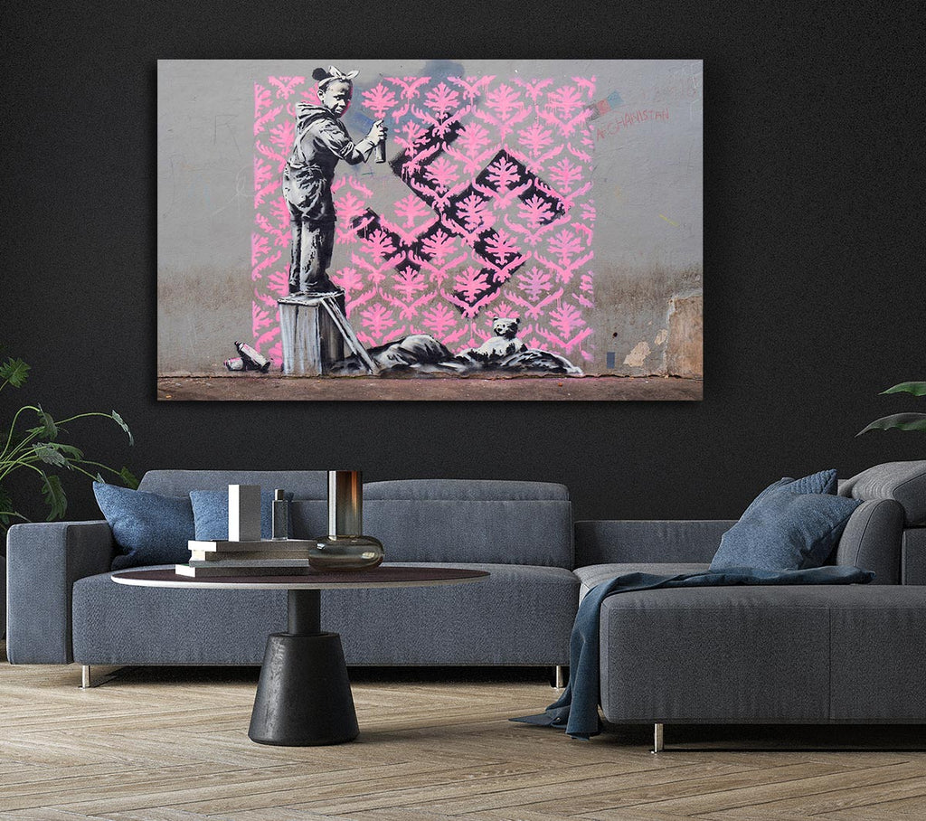 Banksy Decorator Kid Canvas Wall Art