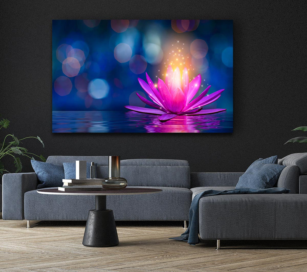Spores of light from a lilly Canvas Wall Art