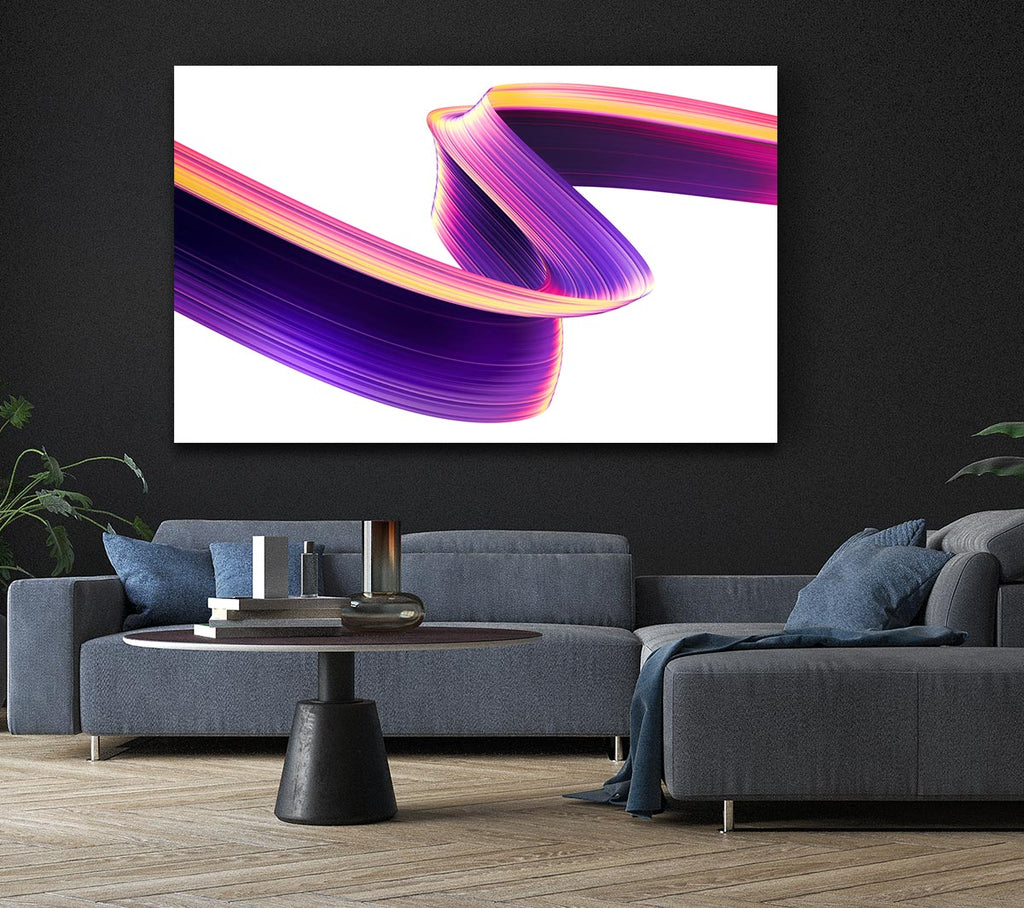 Purple Ribbon swirl Canvas Wall Art